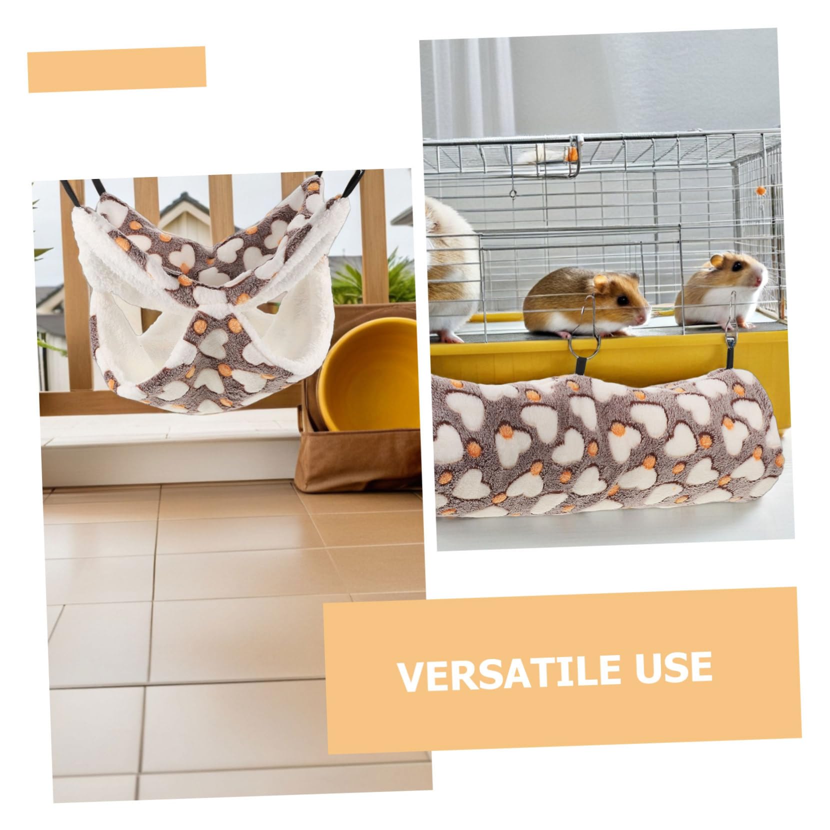 Hohopeti 3pezzi Letto per Criceti Tunnel per Topi Amaca per Furetti Accessori per Piccoli Animali Domestici Nido Caldo per Criceti Casa per Cincillà Nascondiglio per Porcellini