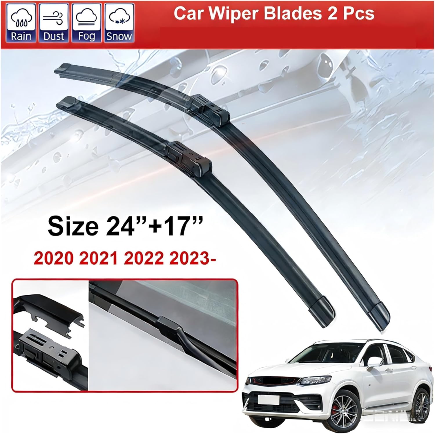 2 Pcs Front Windshield Wiper Brushes for X 2023 - Essential Car Parts for 4 & 5 Seater Vehicles(3pcs)