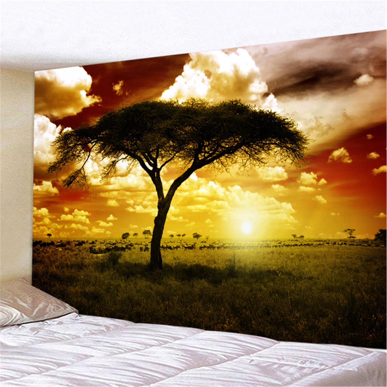 Tapisserie Murale Grèce Apogée – Impression 3D Paysage Grec – Tenture 100x150 Cm Pour Salon, Chambre, Dortoir