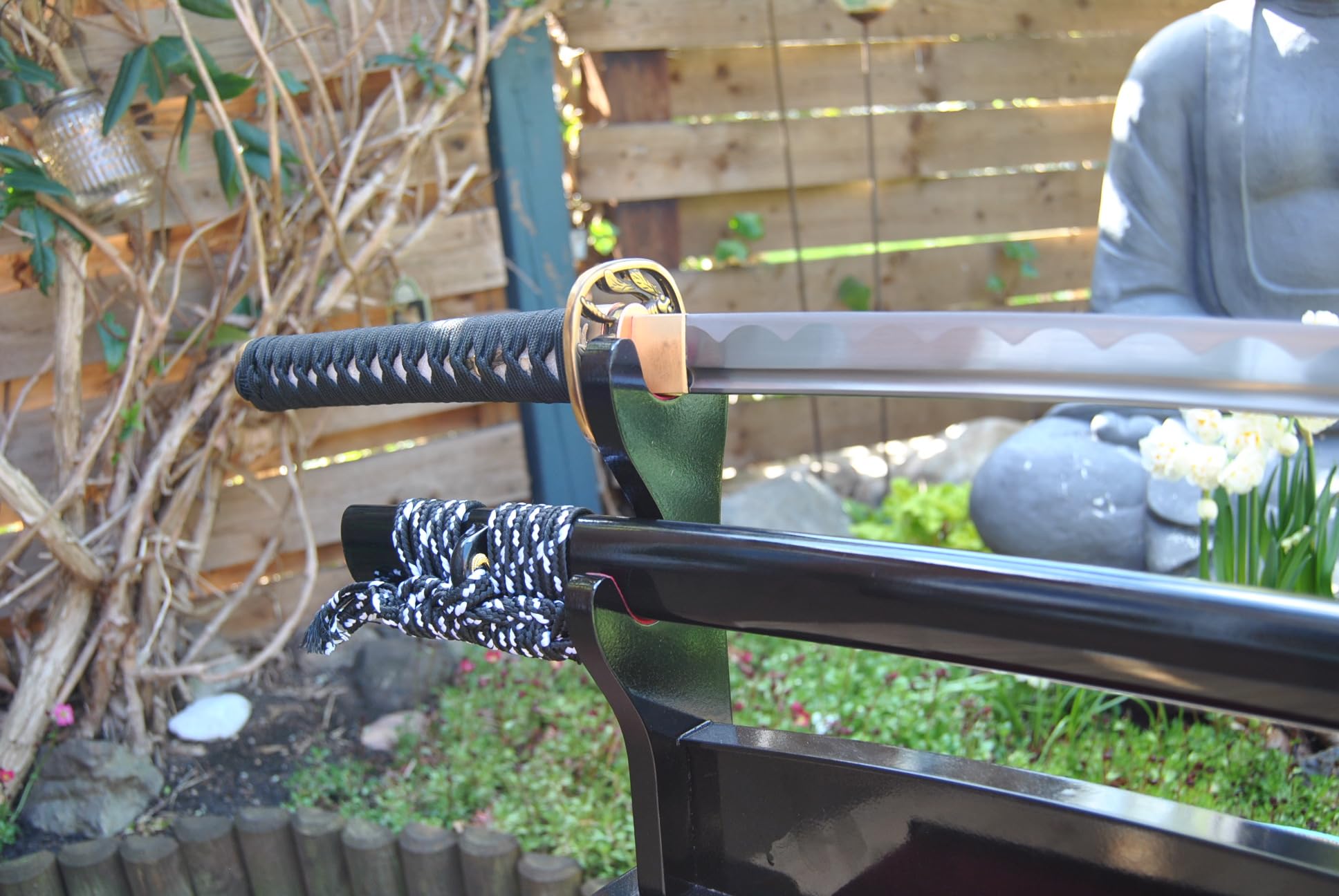 Samurai Oriole Katana Schwerter - scharf, echt & handgeschmiedet - gefaltetes Katana Schwert ohne Ständer - echtes Japanisches Samurai Sword aus Kohlenstoffstahl - Japan Deko Katanas