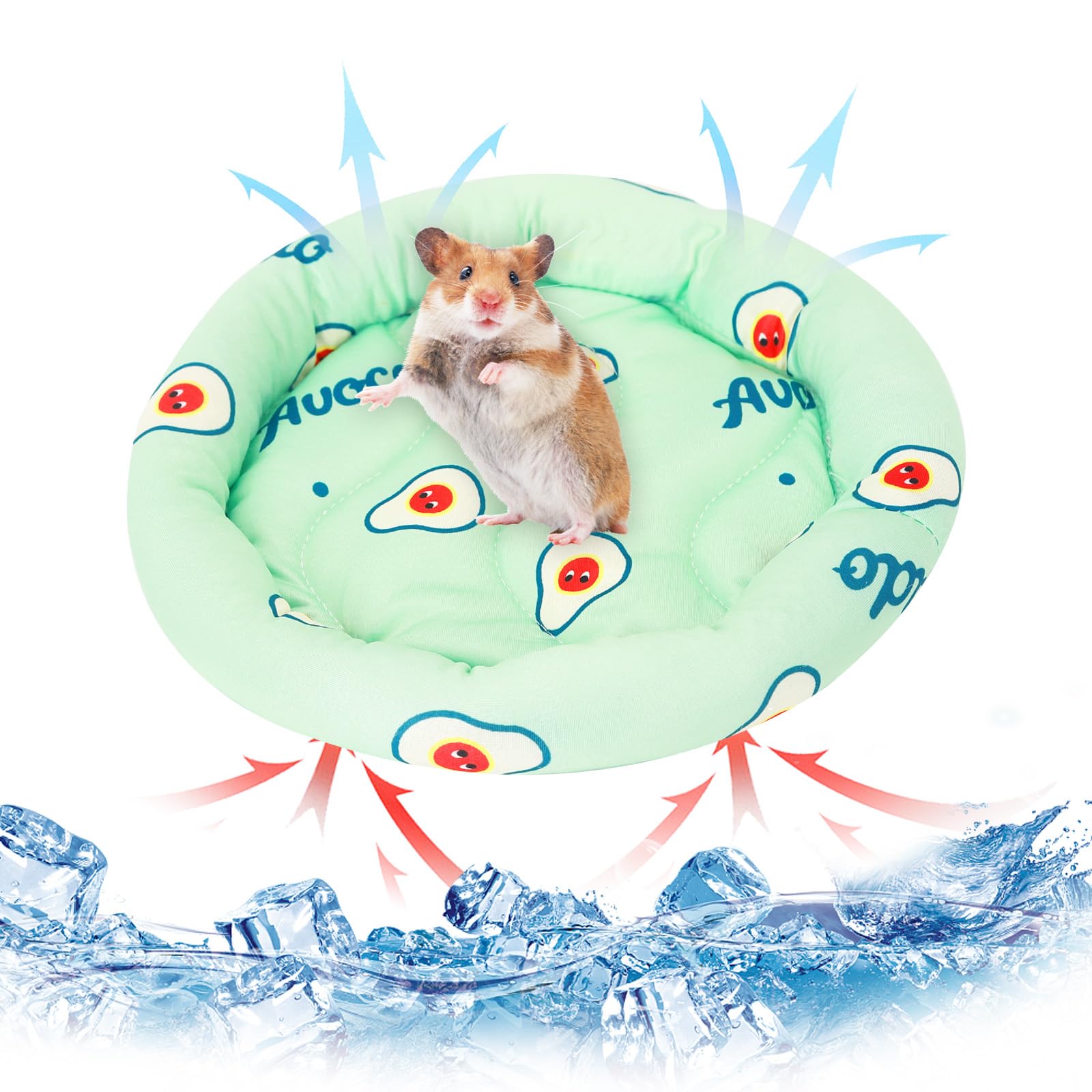 Pequeños Animales Enfriamiento Estera Cama Conejo Hámster Enfriamiento Pad Verano Hielo Seda Dormir Cama para Pequeña Mascota Cachorro Guinea Cerdos Hámster Conejos Hámsters (Green)