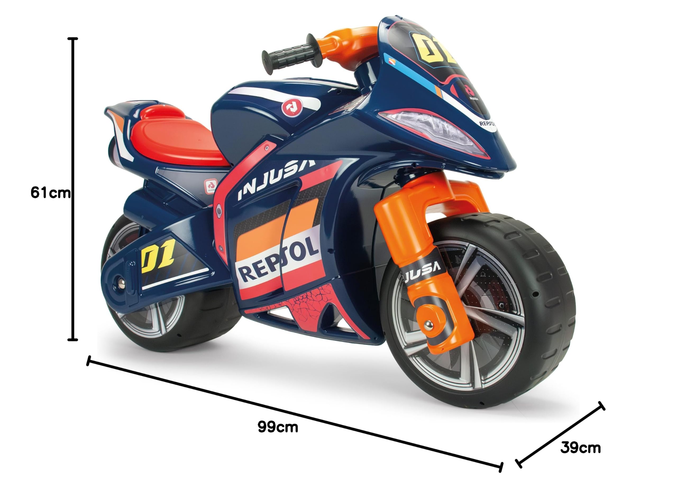 Moto Enfant 4 Ans XL Winner Repsol sans Pédales + Porteur Moto Course Enfant Garçon Fille + Stable + Confort + Guidon Ergonomique + Roues Larges + Fabriqué Europe | INJUSA