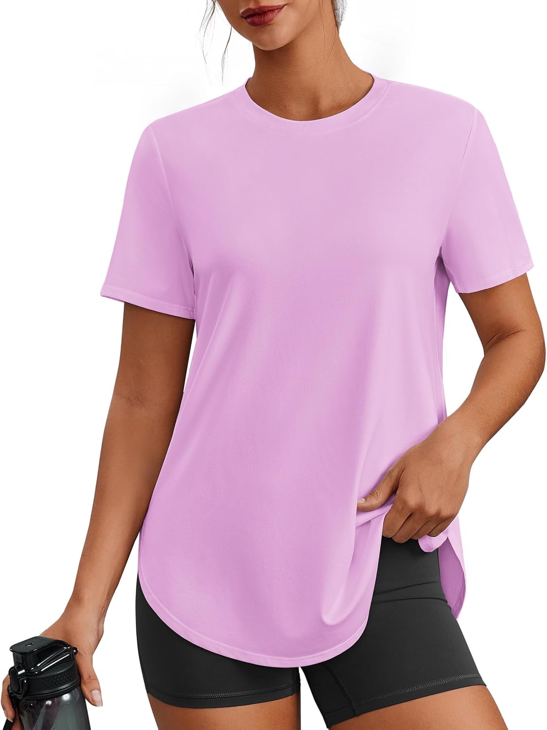 PINSPARK Workout Tops for Women Short Sleeve Athletic Shirts UPF 50+ Quick Dry Running Outfits for Exercise Gym Hiking S-3XL