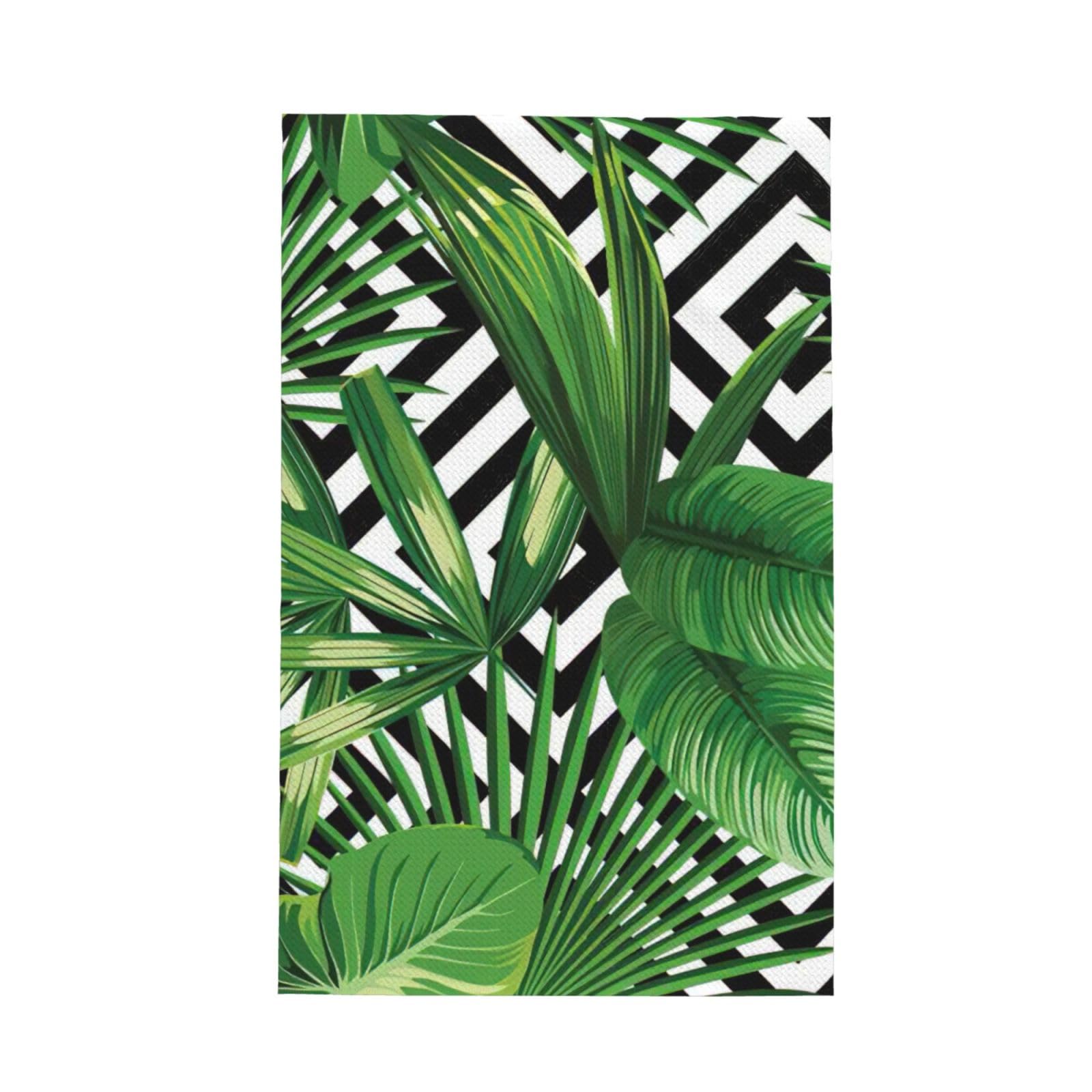 CKGODGF Leaves Print Absorbent Waffle Dishcloths,Kitchen Towels With Hanging Loops,Tea Towels.