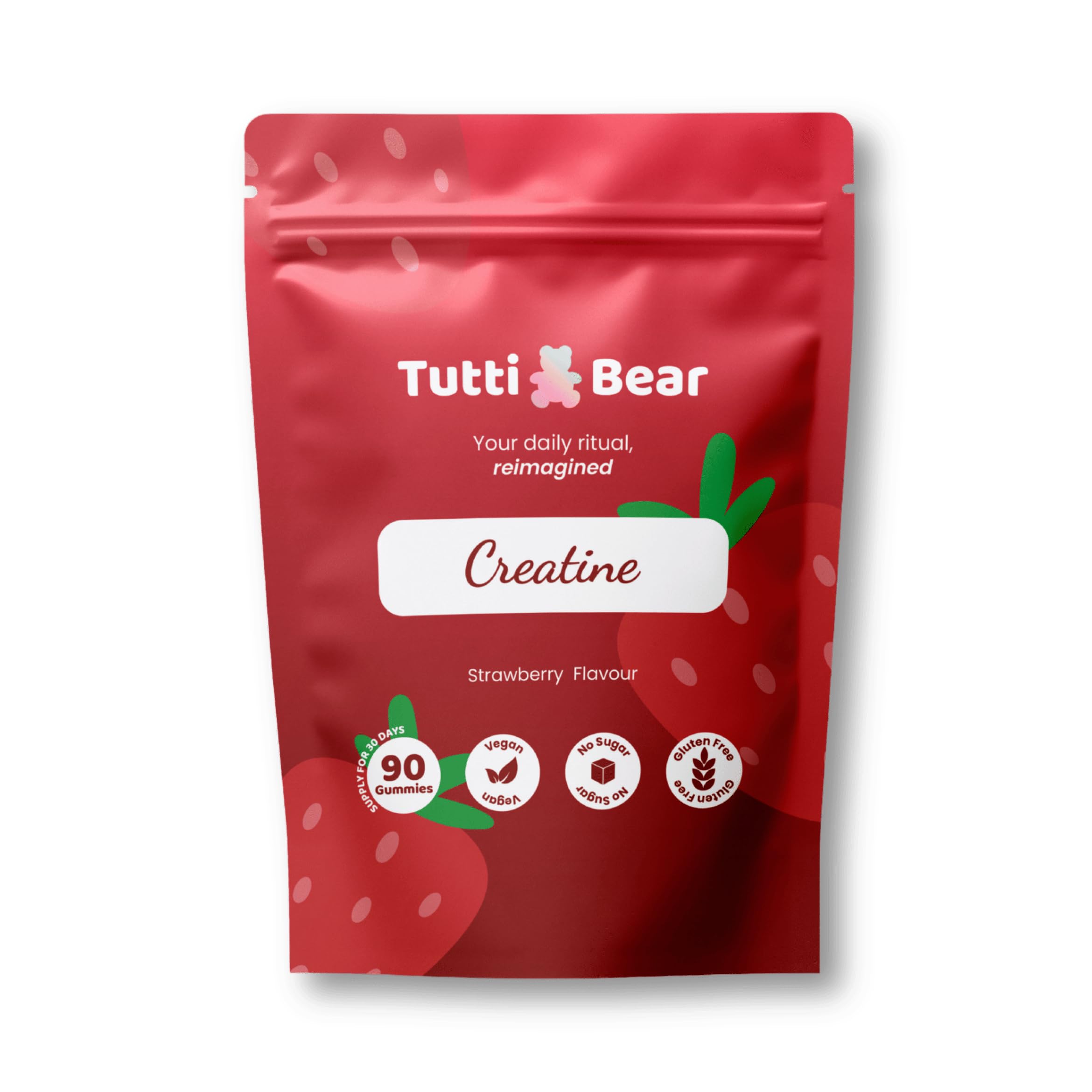 Gominolas de Creatina – 5000 mg Creatina Monohidratada con L-Taurina y Vitamina B12 – Sabor Fresa Natural – Sin Azúcar – Para Energía y Recuperación Muscular