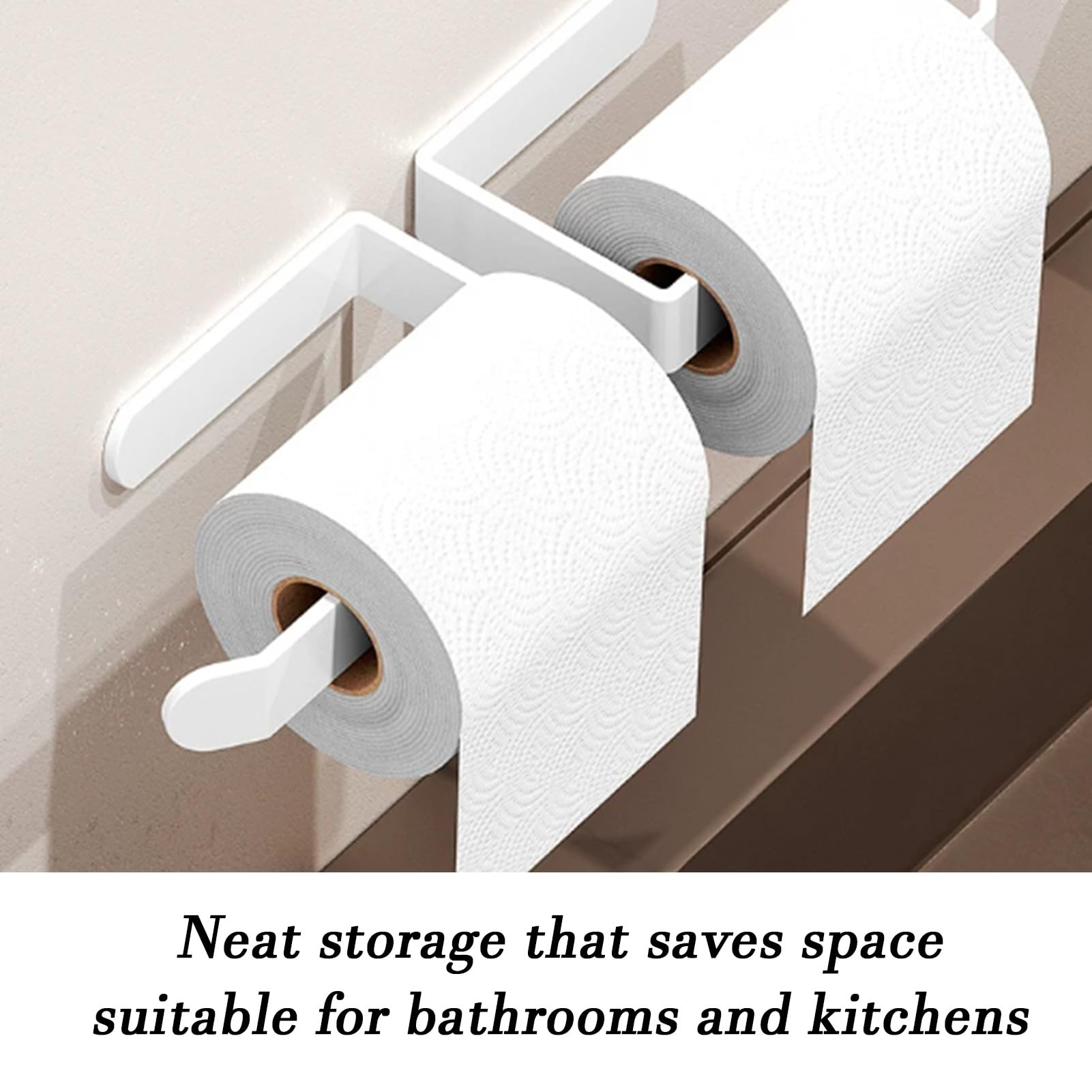 Porta carta igienica da parete, installazione adesiva, supporta fino a 10 kg, ideale per bagno e cucina, design senza fori, dimensioni compatte