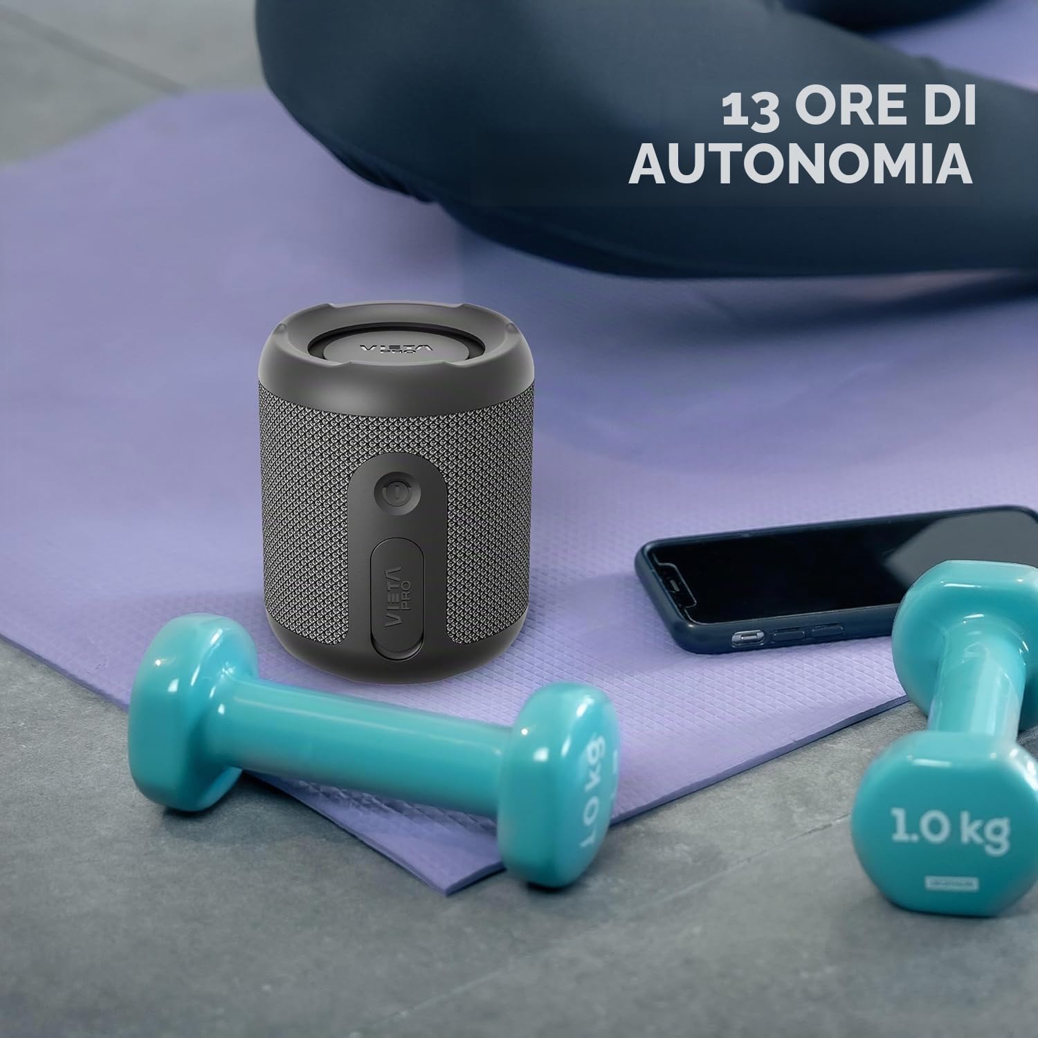 Vieta Pro Sun 2 - Altoparlante Bluetooth 5.3 potente da 16 W, portatile, resistente all'acqua IPX7, per doccia e piscina, altoparlante piccolo, batteria 13h, microfono, Aux-In, USB-C e TWS