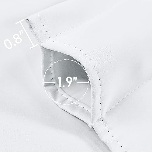 Miniatura 4 de DECOVSUN Cenefa blanca para ventanas de 42 x 18 pulgadas, con aislamiento térmico sólido, bolsillo para cortinero, cenefa corta para cocina, cenefa