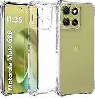 USTIYA Capa para Motorola MOTO G86 5G Case Uso Resistente, Capinha Bumper Absorção Choques em TPU Transparente Protector Câmera Espessamento nas Quatro Pontas da Carcasa