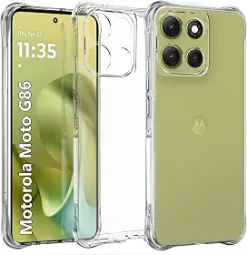 USTIYA Capa para Motorola MOTO G86 5G Case Uso Resistente, Capinha Bumper Absorção Choques em TPU Transparente Protector Câmera Espessamento nas Quatro Pontas da Carcasa