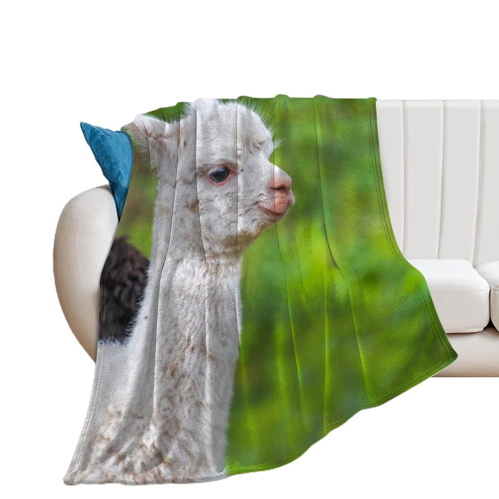 Couverture polaire alpaga naturel chaud 150x200cm | Plaid flanelle et jeté de canapé