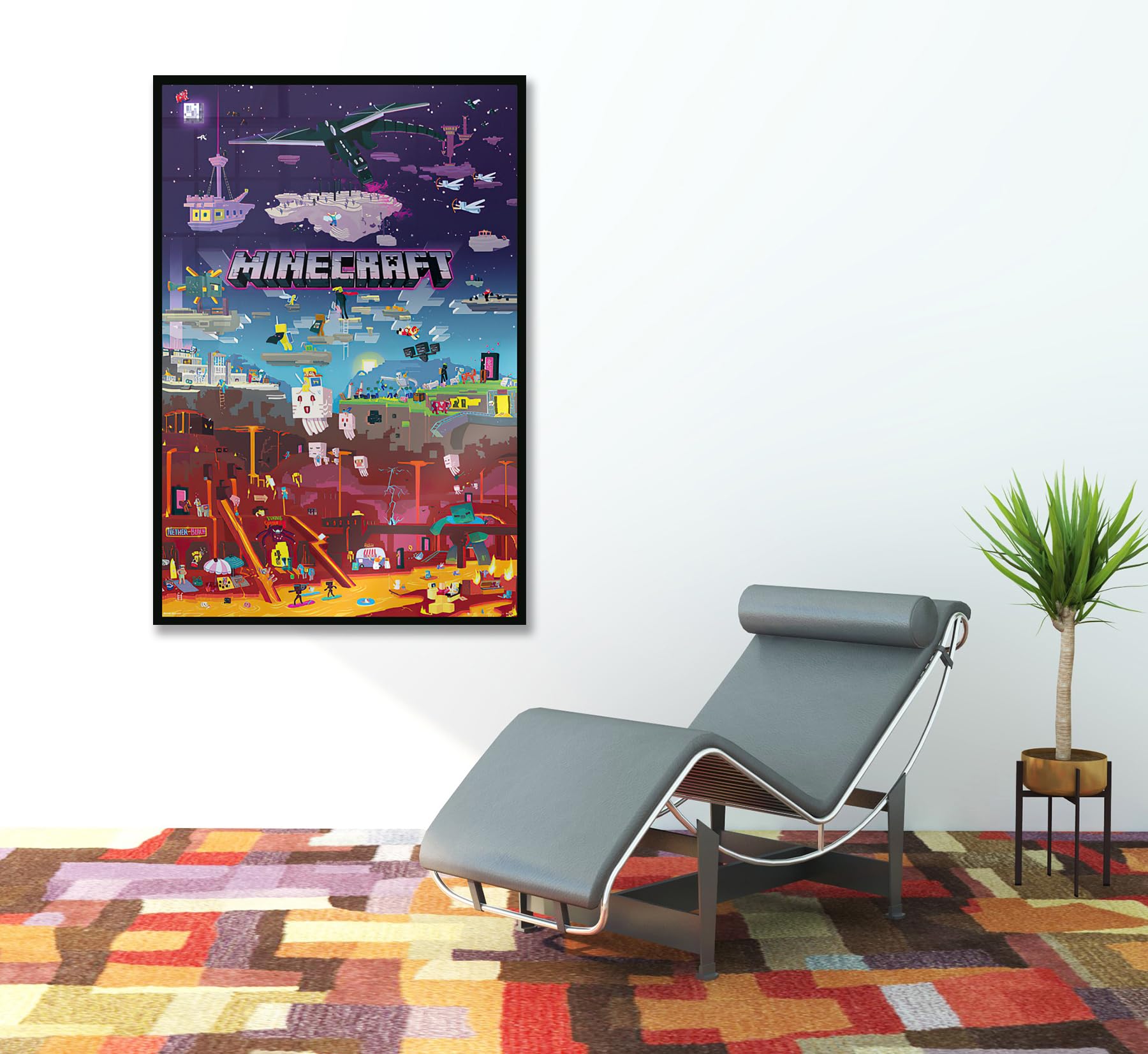 Poster Minecraft World Beyond 61x91,5cm + Poster Surprise Offert - Décoration Gamer