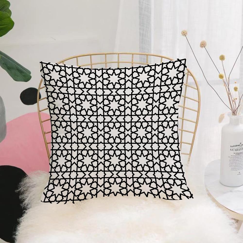 Hyosxw Moroccan, Moroccan Style Mosaic Ornament Geo - A7 Cushion Cover,Throw Pillow Case Home Decorative For Living Room Bedroom Sofa Chair 18X18 Inch,Moroccan, Moroccan Style Mosaic Ornament Geometric Pattern Classic Decorative A,Pillowcase 45X45cm