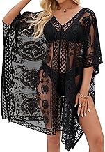 GWAWG Donne Elegante Kimono Beach Cover Con Beach Gancio Vestito Leggero, Traspirante E Versatile Perfetto Per Le Vacanze Estive, Nero, Abito Da Spiaggia Per Le Donne, Nero , Taglia unica