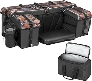 KEMIMOTO ATV Bag, 83L Large ATV Cargo Bag with Cooler Bag, 4 Wheeler Storage Rear Rack Seat Bag Universal Compatible with Polaris Sportsman Fourtrax Can-Am Kawasaki Arctic Cat CFMOTO