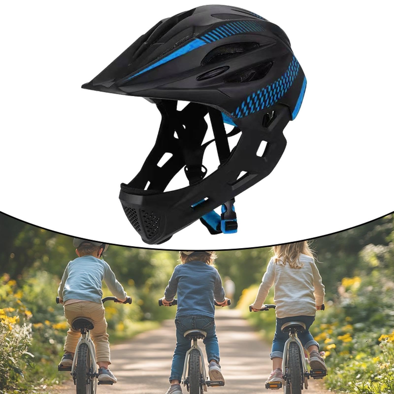 F Fityle Casco Da Bici Per Bambini – Integrale, Leggero, Regolabile, Con Luci E Ventilazione, Per Skateboard, Pattini E Arrampicata, Schiuma PP E PC