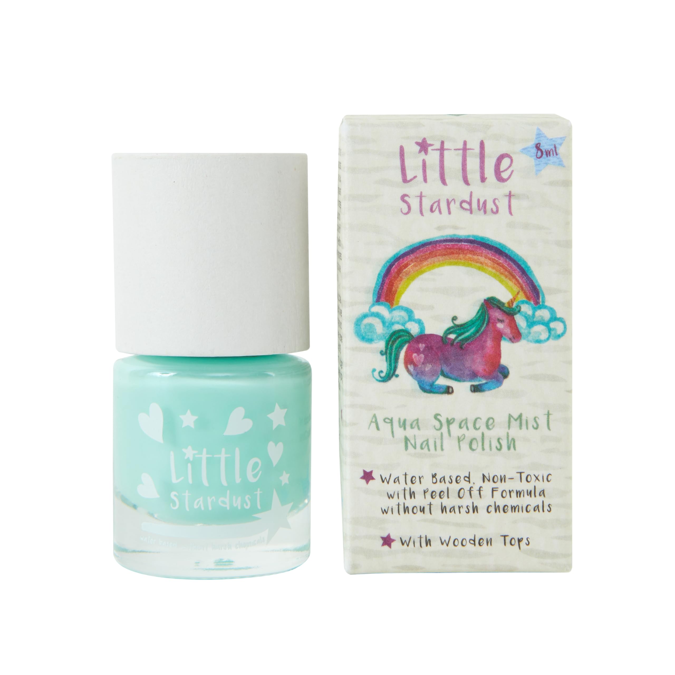 Little Stardust - Aqua Space Mist Nail Polish for Children - Water Based & Low Odour, Easy Peel Off Formula - Safe & Non-Toxic Ingredients, Free from Harmful Chemicals - 8m