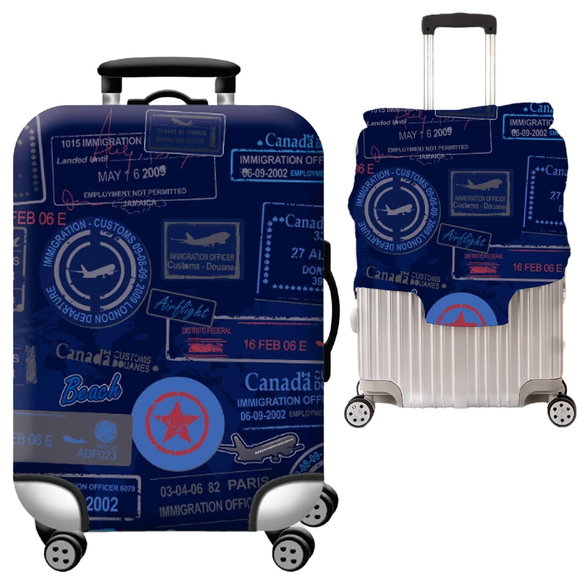 luggage cover trolley travel covers, washable dust proof anti-scratch suitcase protector (blue, s (18"-22"))