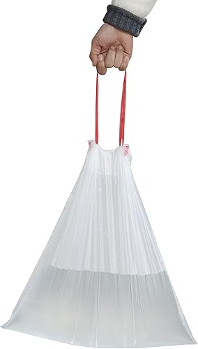 Miniatura 5 de Bolsas de basura con cordón de 7 galones, transparentes, resistentes, 120 unidades