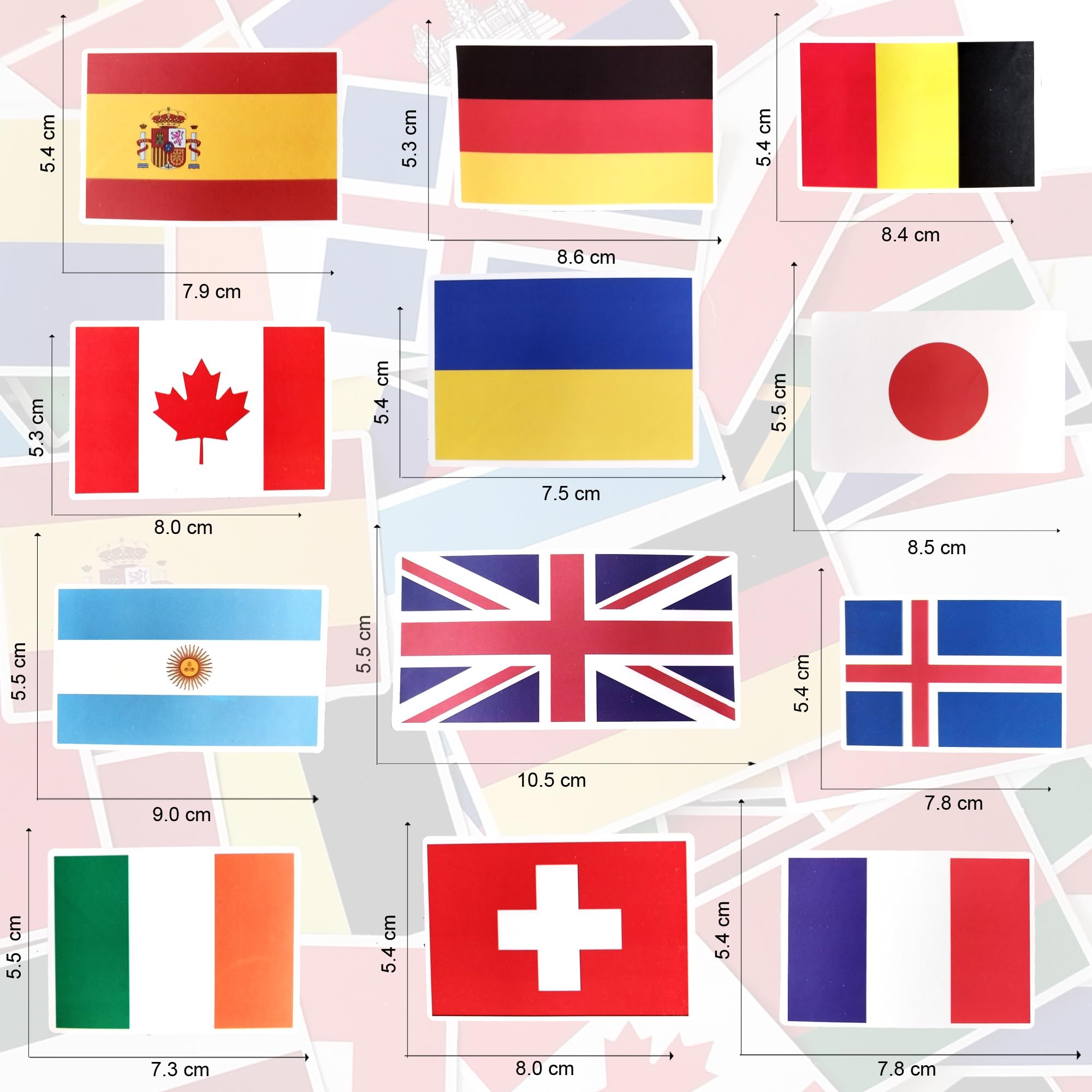 Travel Stickers Flags of the World car Stickers UK Decals Suitcase French Flag Sticker National Spain Gifts Laptop Decal for Adults Scrapbook - Image 2