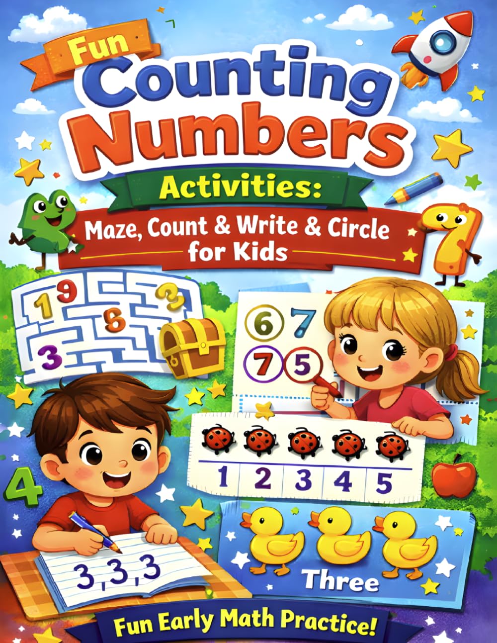 Fun Counting Numbers Activities: Maze, Count & Write&Circle for Kids: A fun and educational counting workbook for kids featuring maze activities, ... Perfect for preschool and kindergarten