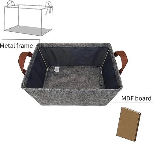 Miniatura 4 de GRANNY SAYS - Canastas de almacenamiento para armario, paquete de 4 unidades, cajas organizadoras grandes, con asas, color gris