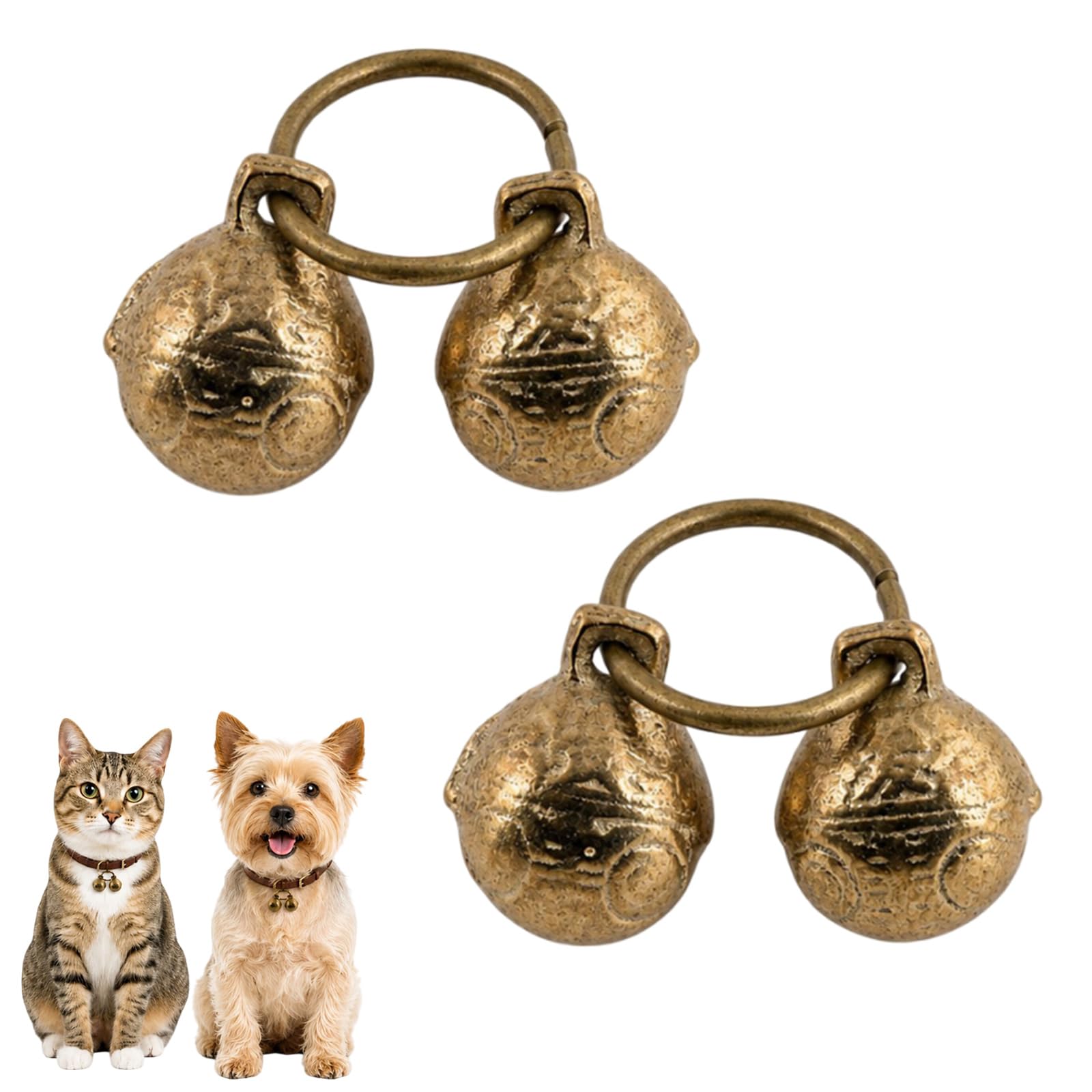 Tinminx 4 Pcs Brass Pet Collar Bells for Dog Cat Tracking DIY Decor