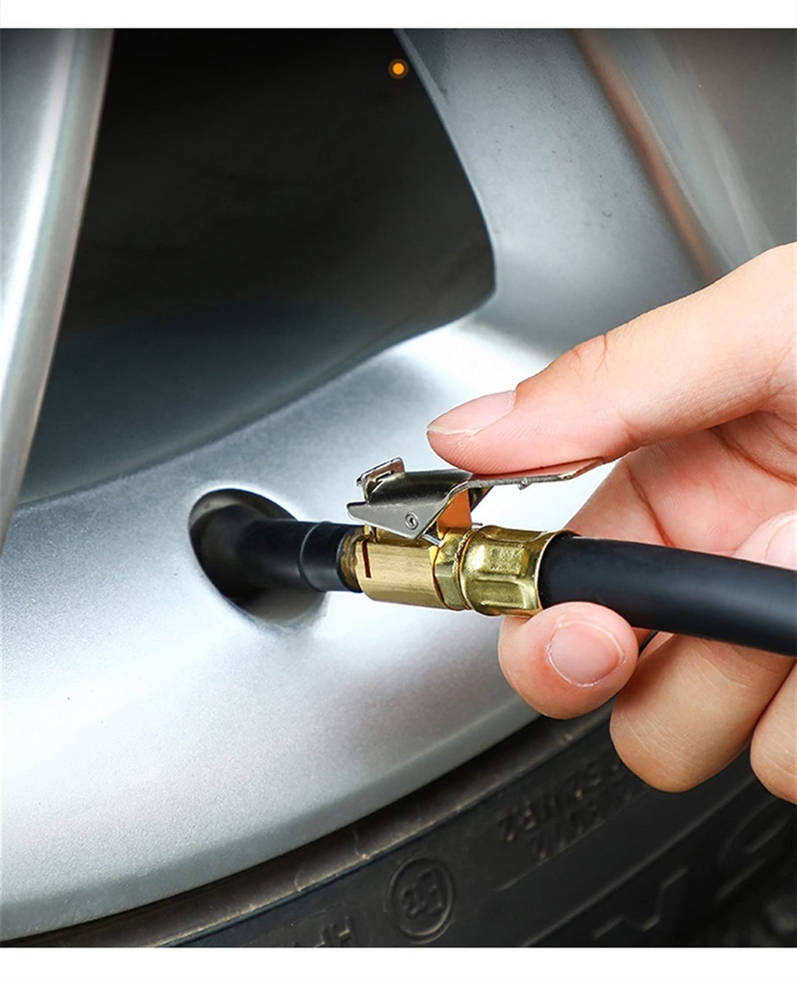 Manometr w oponach, cyfrowy miernik ciśnienia w oponach, cyfrowy wyświetlacz LCD 255 PSI, z rurką gazową do monitorowania ciśnienia w oponach, narzędzie motoryzacyjne do samochodów ciężarowych i mot