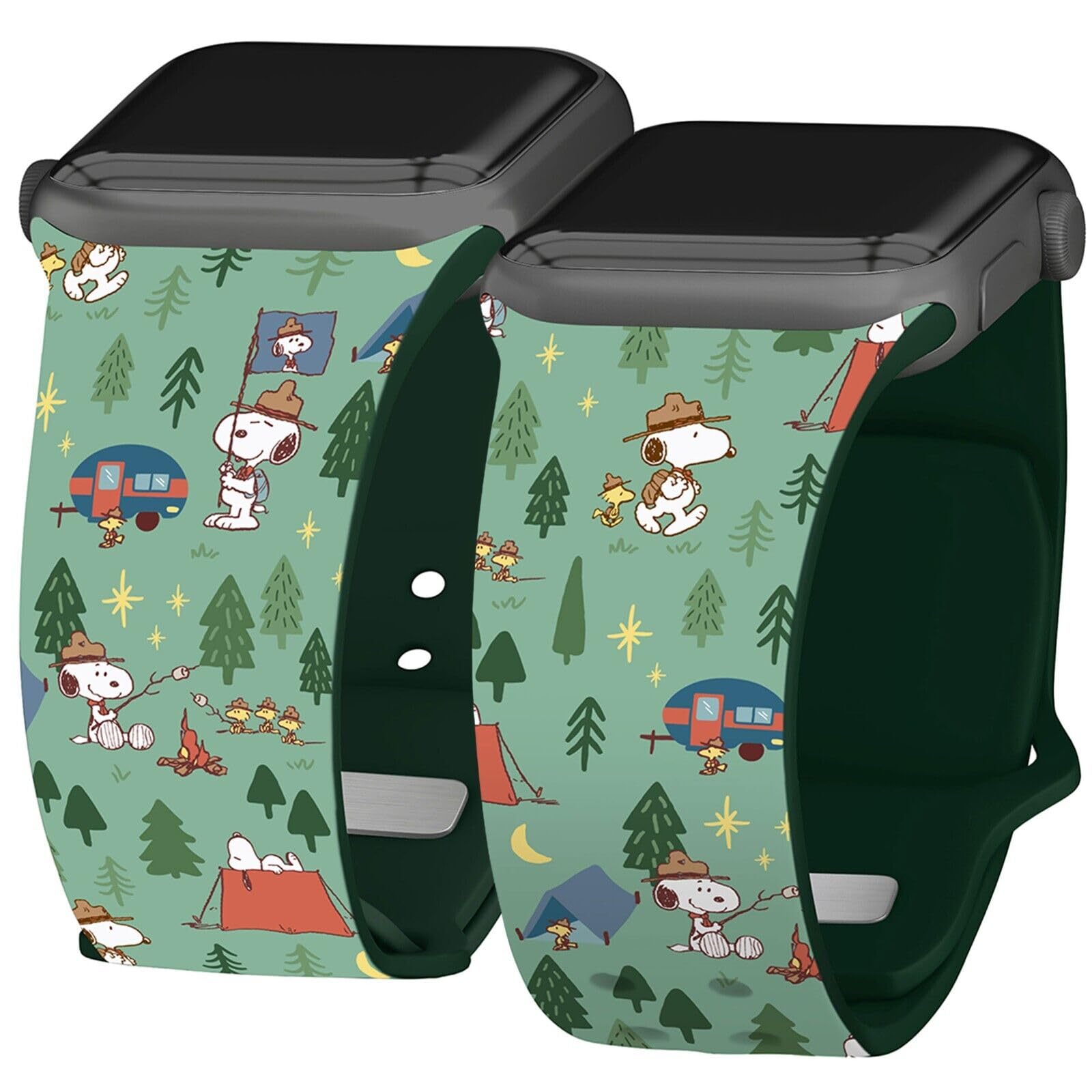 Peanuts Beagle Scouts HD Watch Band Compatible with Apple Watch (38/40/41mm Long Nestled in Nature)