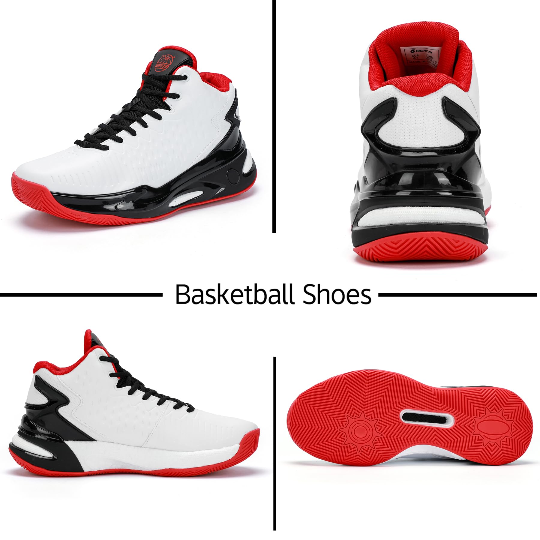 Beita High Upper Basketball Shoes for Men Sneakers Breathable Sports Shoes Anti Slip
