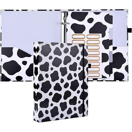 Adorable Cow Print Mini Binder: Perfect for School or Office