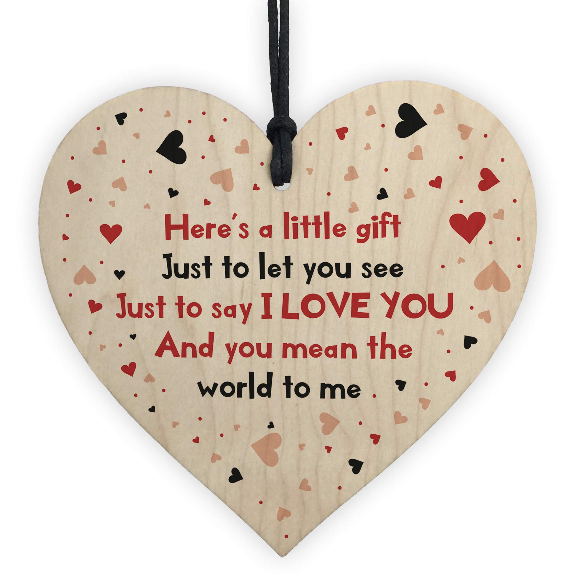 Cute For Boyfriend Girlfriend Wood Heart Anniversary Valentines For Husband Wife