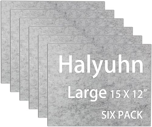 Miniatura 6 de Halyuhn Almohadillas de fieltro para muebles de 0.315 pulgadas de grosor (no adhesivas), almohadillas de fieltro gris de 15 x 12 pulgadas para