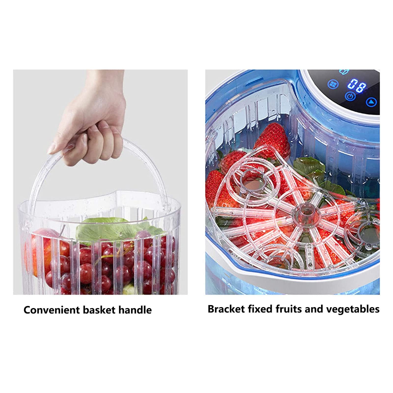Lavadora De Frutas Y Verduras Limpieza Ultrasónica Inteligente para El Hogar Desinfección De Frutas Y Verduras Residuos De Plaguicidas para Eliminar La Máquina Desinfectante (Color : White)