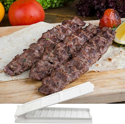 Miniatura 6 de Prensa blanca para hacer kebab, molde manual de Kabob, brochetas de barbacoa que forman tu kebab Kofta como un kebab tradicional hecho a mano