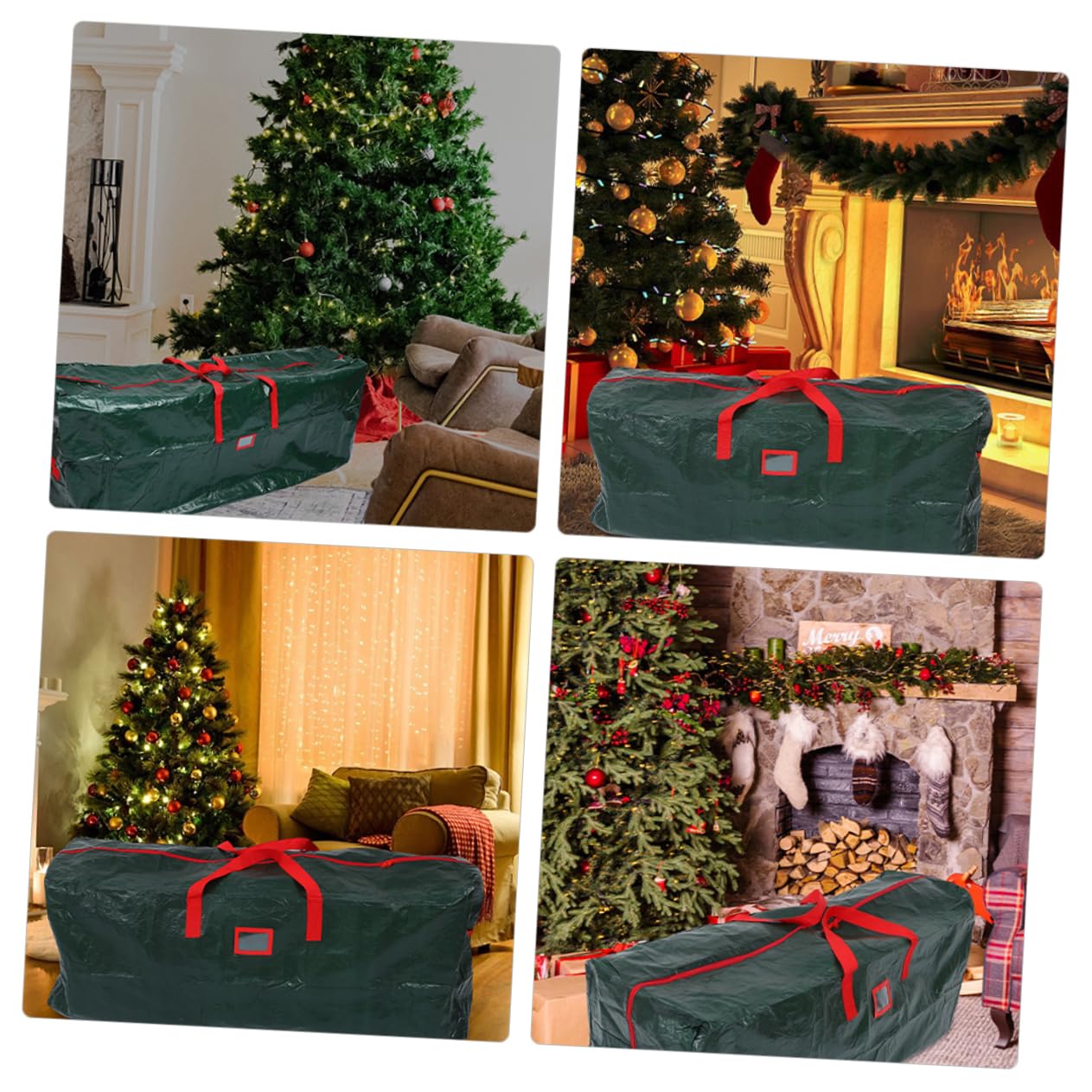 Bolsa Para Árbol De Navidad Con Cremallera y Asas De Transporte Bolsa Para Regalos De Fiesta Para Guardar Árbol De Navidad Exterior