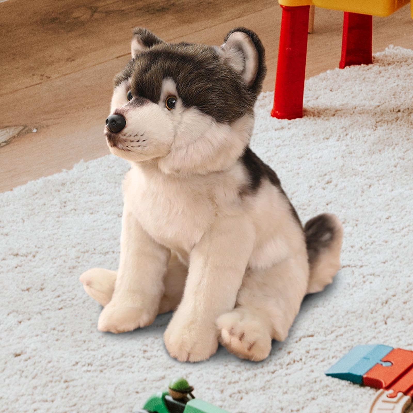 Peluche a Forma di Cane, Ideale Come Regalo E per Giocare con I Bambini, Lupo