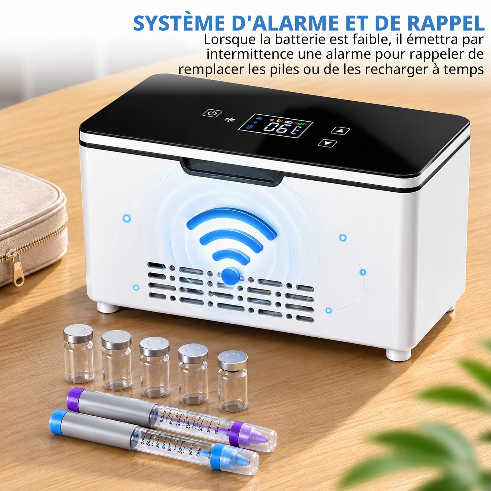 Glacière électrique portable pour insuline 0 à 18°C avec écran LED tactile | glacière électrique pour insuline, interférences et gouttes oculaires, convient pour les voyages, la voiture et les