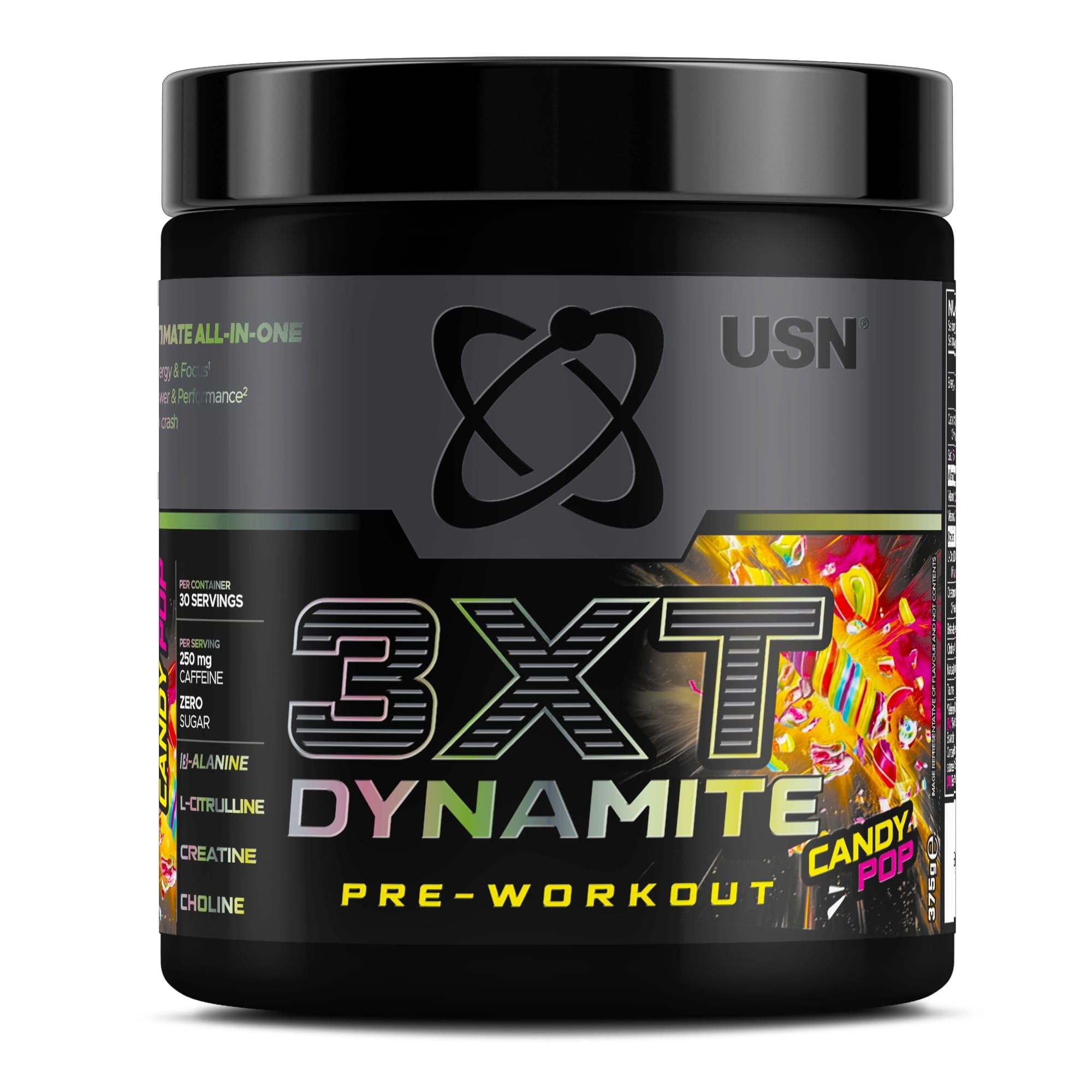 USN 3XT Dynamite Pre Workout Powder I Candy Pop I 375g - 30 Servings