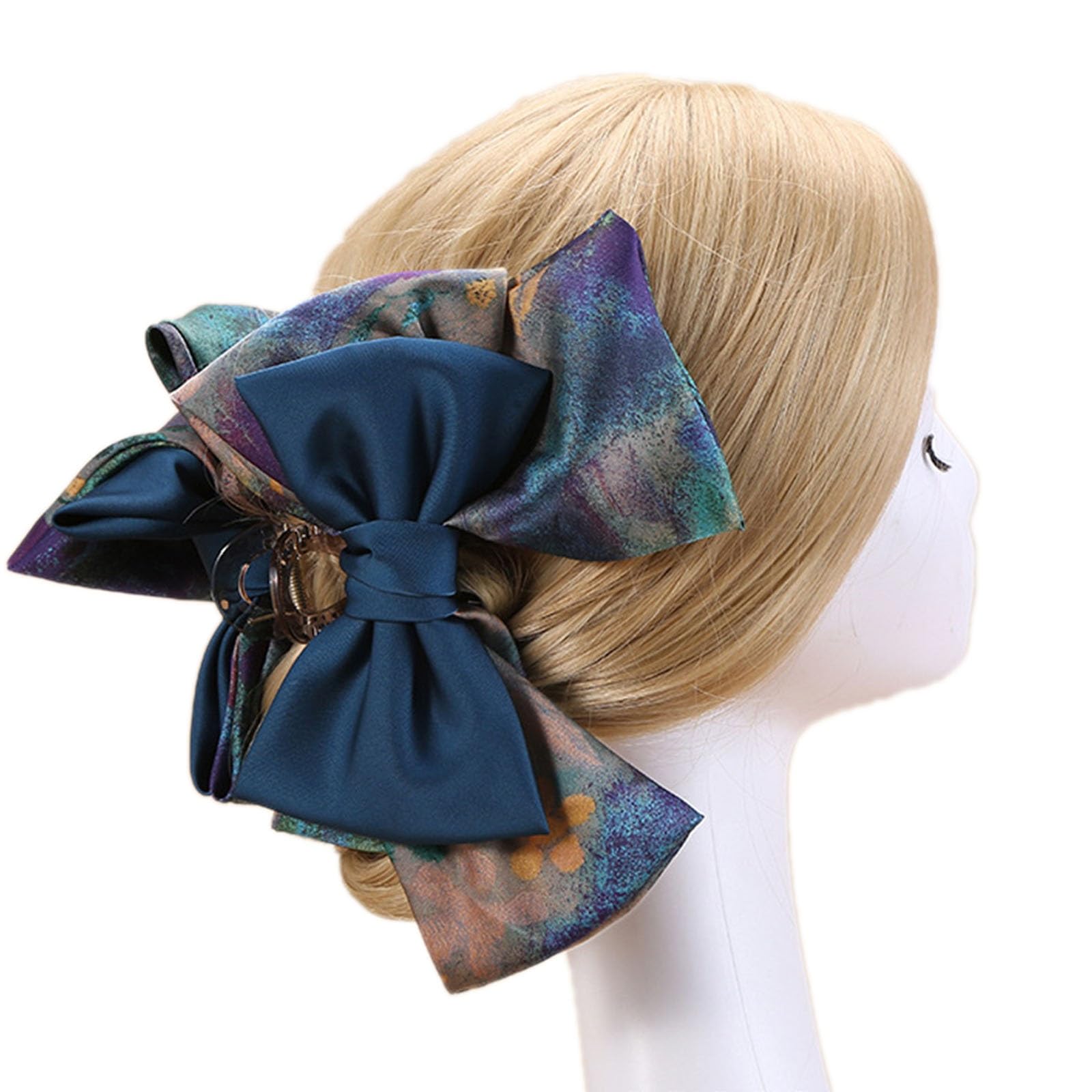 Pinzas Para el pelo con lazo Grande Clip de tiburón arco retro pelo temperamento para Mujeres Niñas