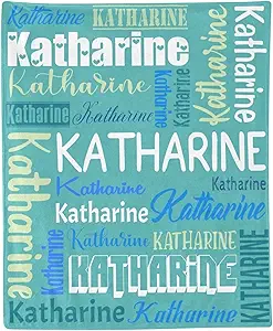 Personalized Blanket for Kids Adults Personalized Name Blanket Custom Blanket with Name Personalized Gifts for Christmas Birthday Valentines Day Mothers Fathers Day (Mint Green, 50"x60")