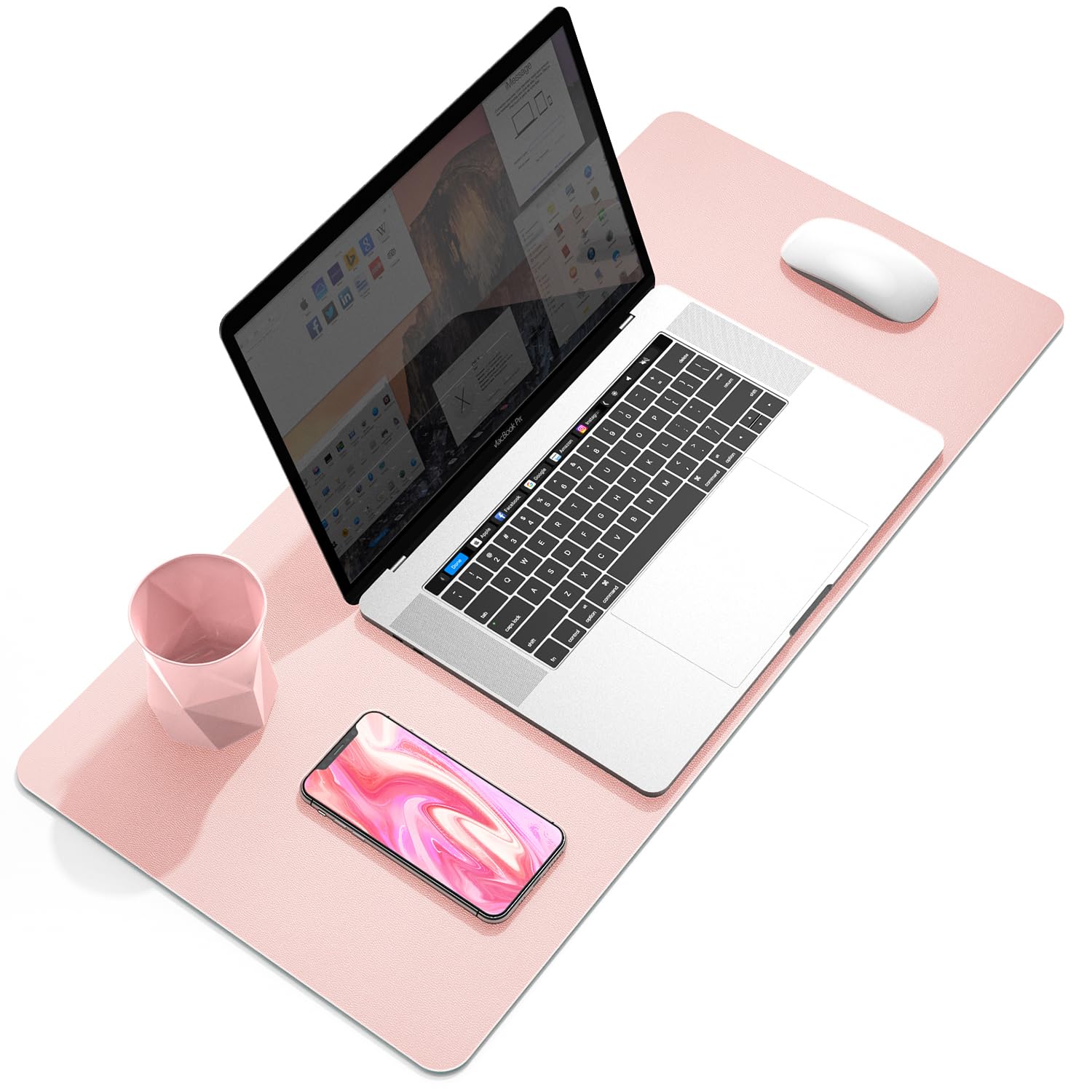 YSAGi Dual-Sided Desk Pad Protector, Desk Mat with Non-Slip - Waterproof PU Leather Office Desk Blotter for Mouse, Keyboard, Writing (23.6" x 13.7",