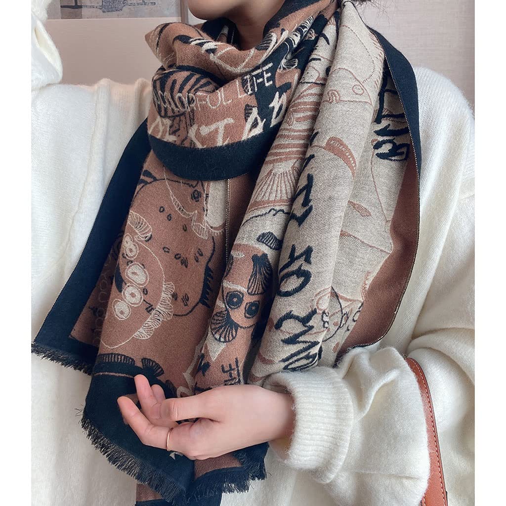 Sciarpa Imitazione Cashmere Sciarpa Invernale Uomini Donne Scarpe del collo caldo Ocean World Pattern Scialli involontaria Scialle