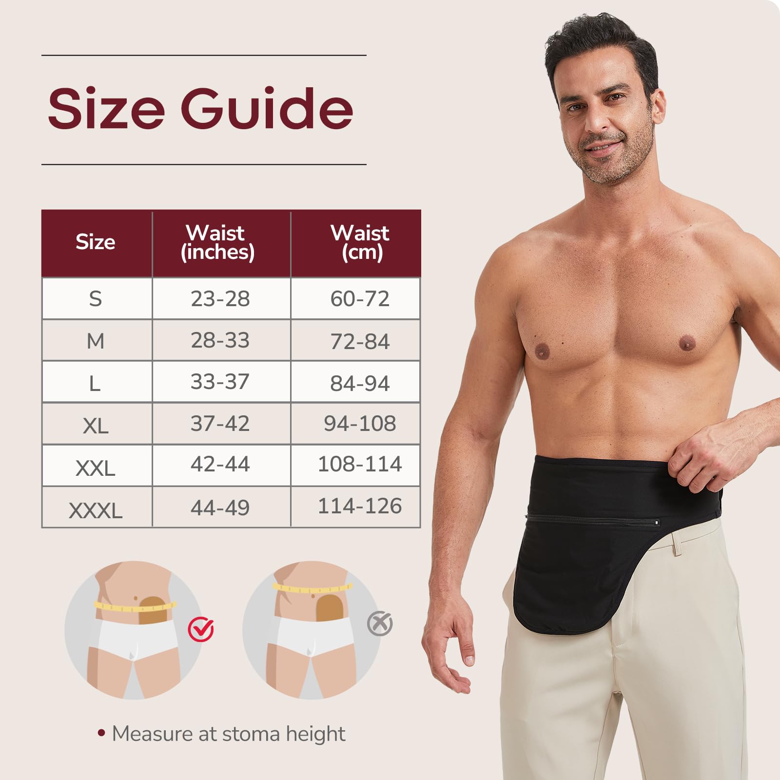 DERAYMI Ostomy Belt for Ostomy Bag Men and Women Colostomy Bags Supplies Adjustable Ostomy Support Belt, Black - Image 2