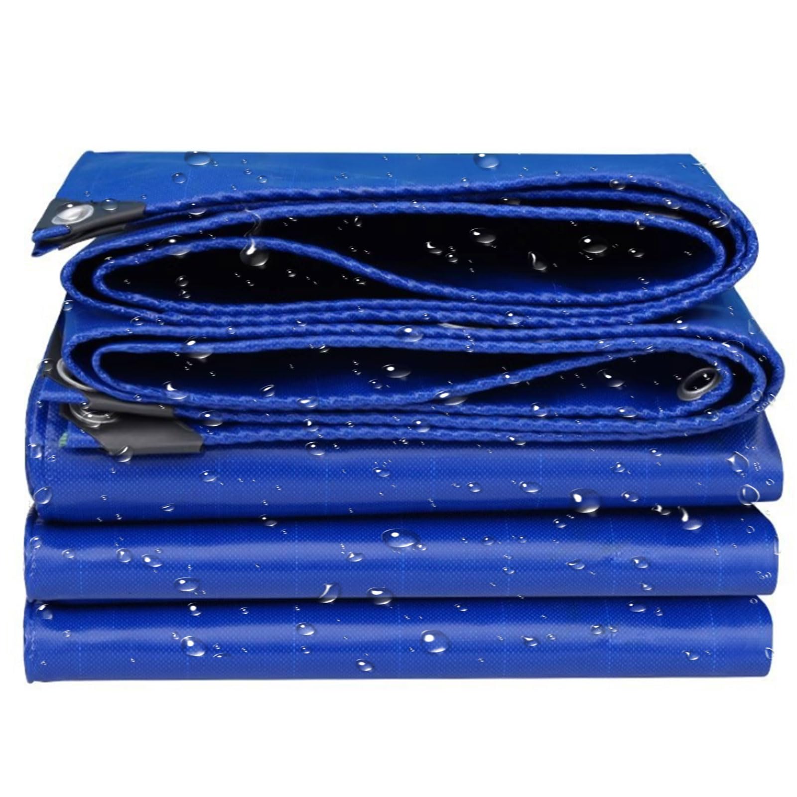 Lona impermeable azul de 90x120 cm con ojales para protección de leña