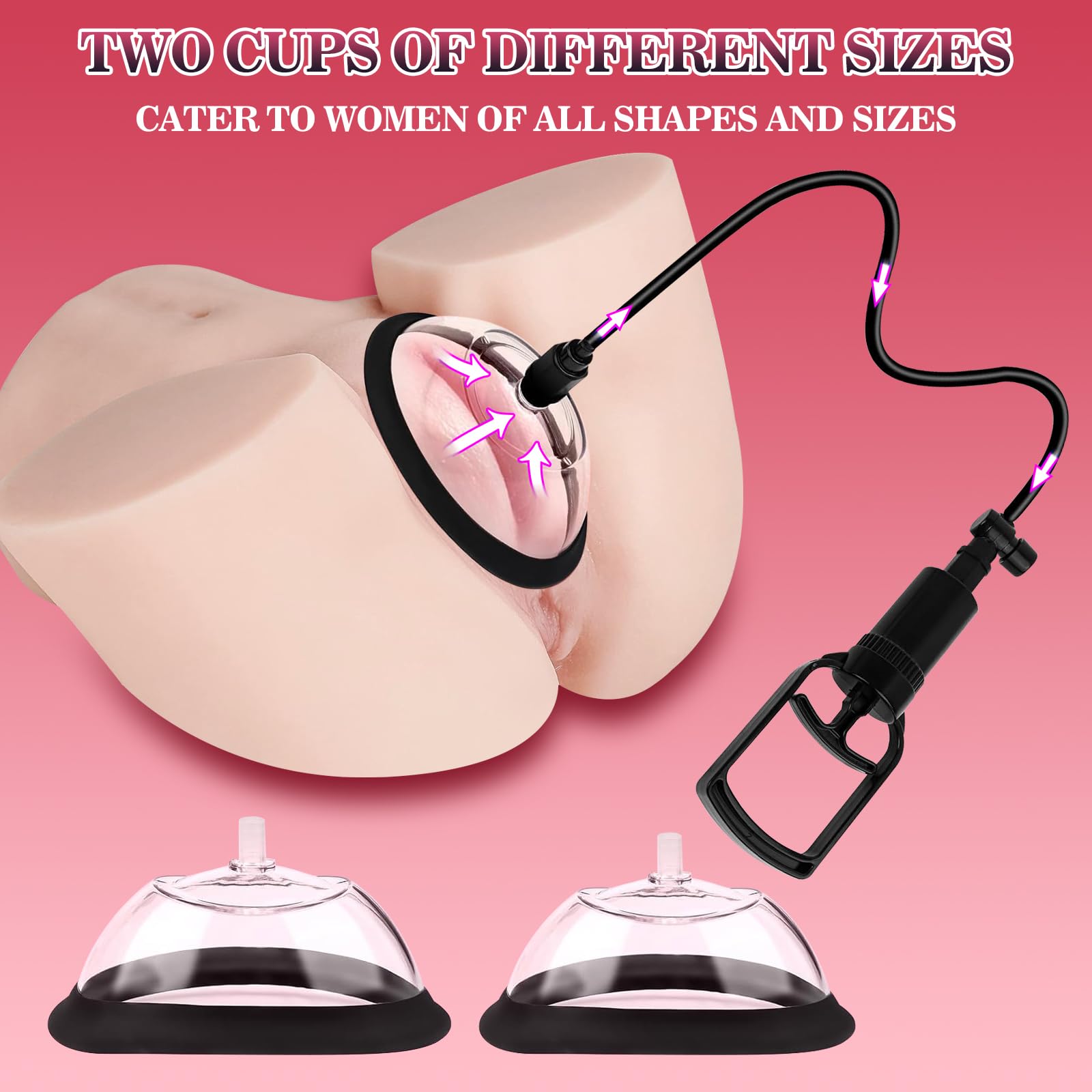 Pussy Pump Adult Sex Toys -Sex Toys for Women Nipple Toys & Vagina Toys - BDSM Nipple Sucking & Pussy Pump with 4 Cups,Clitoral Pumps Enhance Sensation, Increase Female Sexual Adult Sex Toy & Games
