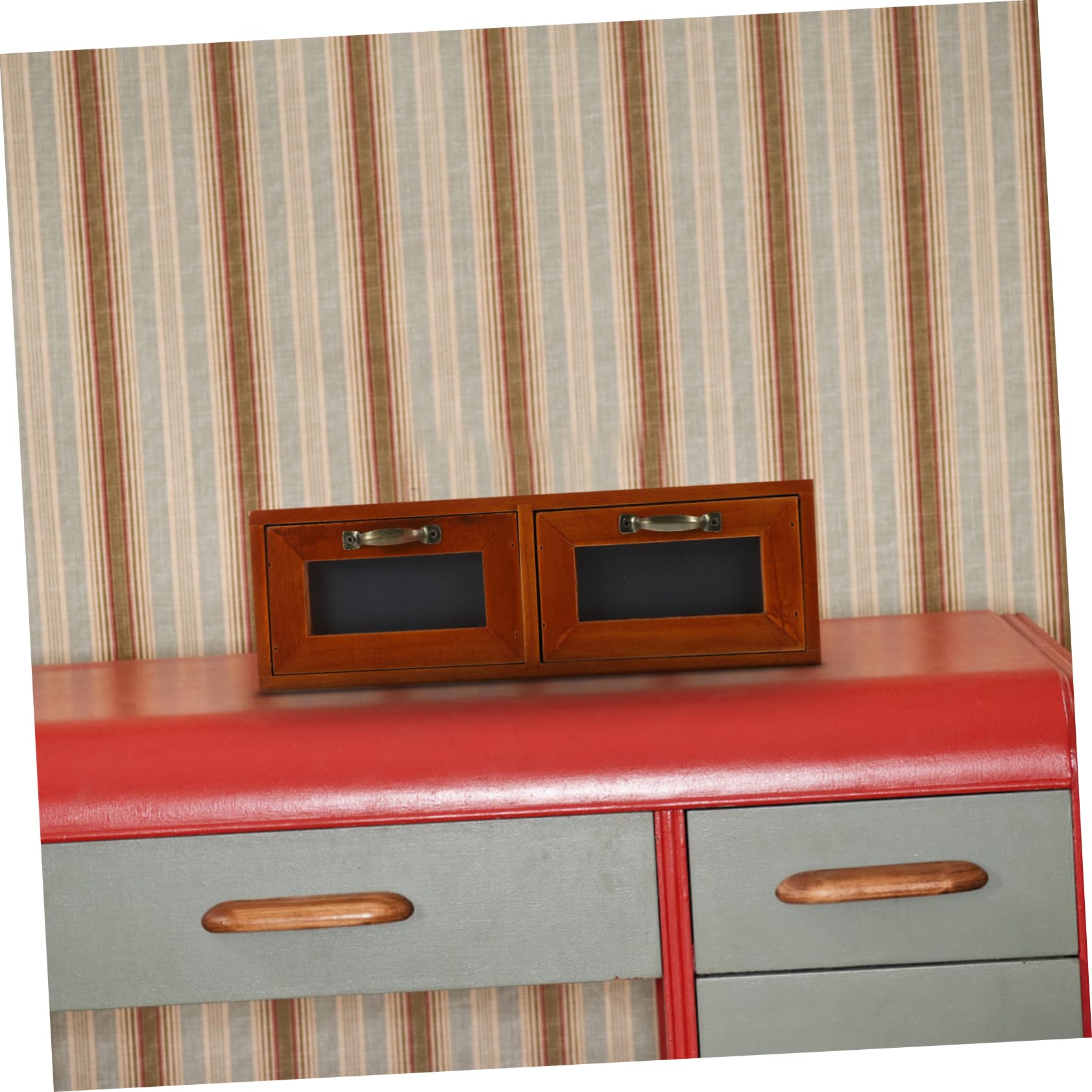 GALPADA Rustikaler Schreibtisch Organizer aus Holz mit Schubladen Praktische Aufbewahrungsbox für Schreibtisch Wohnzimmer und Büro für Kosmetik Bastelbedarf und Kleine Gegenstände