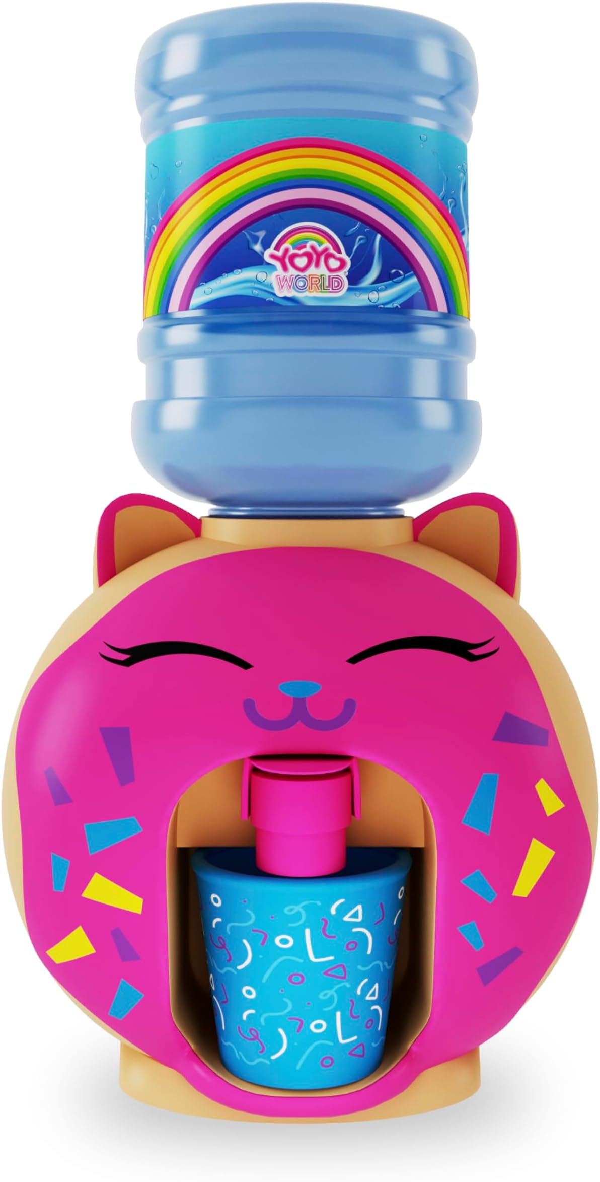 – Tiny Water Dispenser Machine for Dollhouse Furniture, Juice, Beverage | Miniature Desktop Water Dispenser, Best Gift for Boys and Girls (Doughnut)