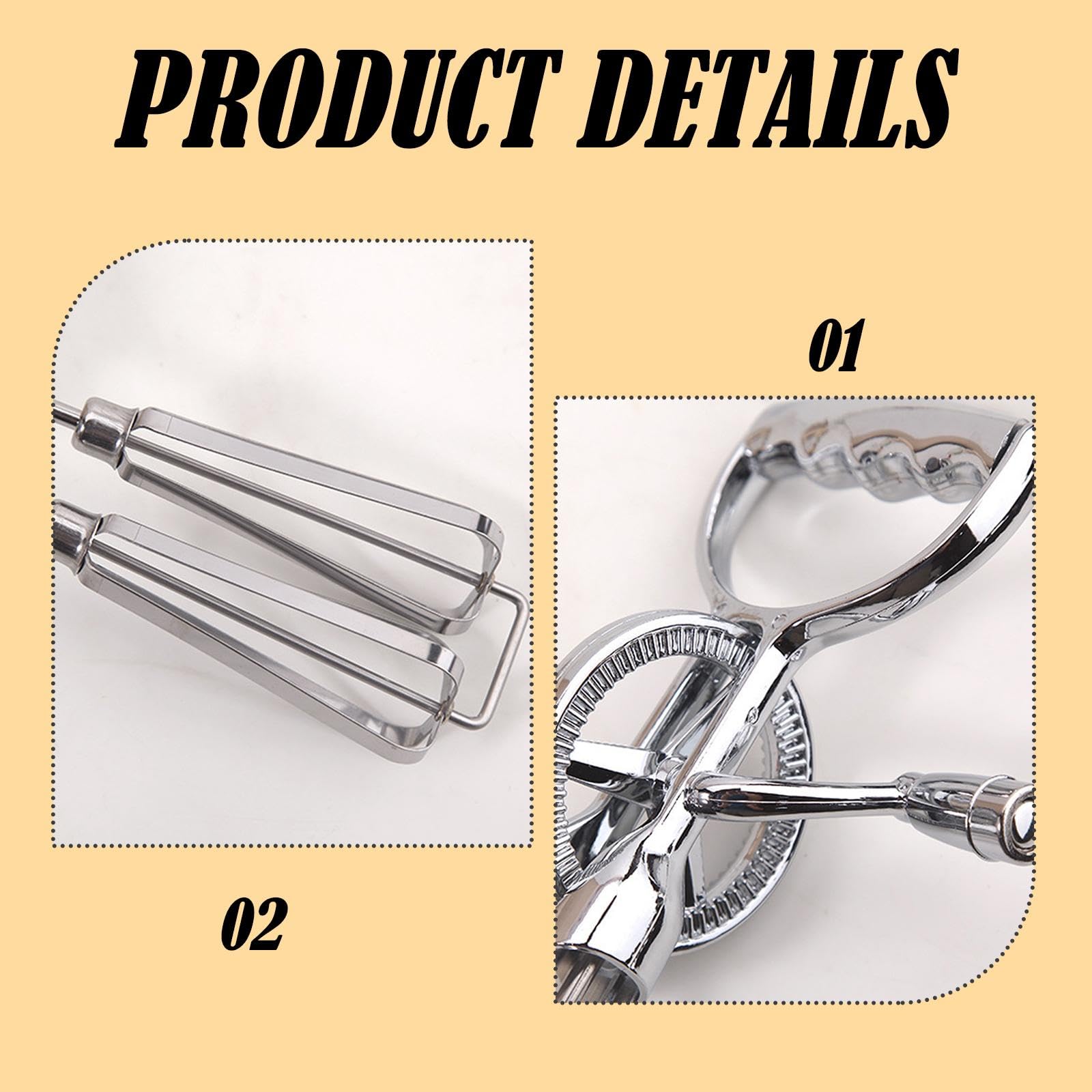 Batteur à Œufs Manuel, Batteur à Main Double Tête en INOX, avec Manche ABS, Ooutil de Cuisine Portable, Fouet Rotatif Manuel pour Crème Chantilly, Blancs d'Œufs, Léger et Facile à Nettoyer