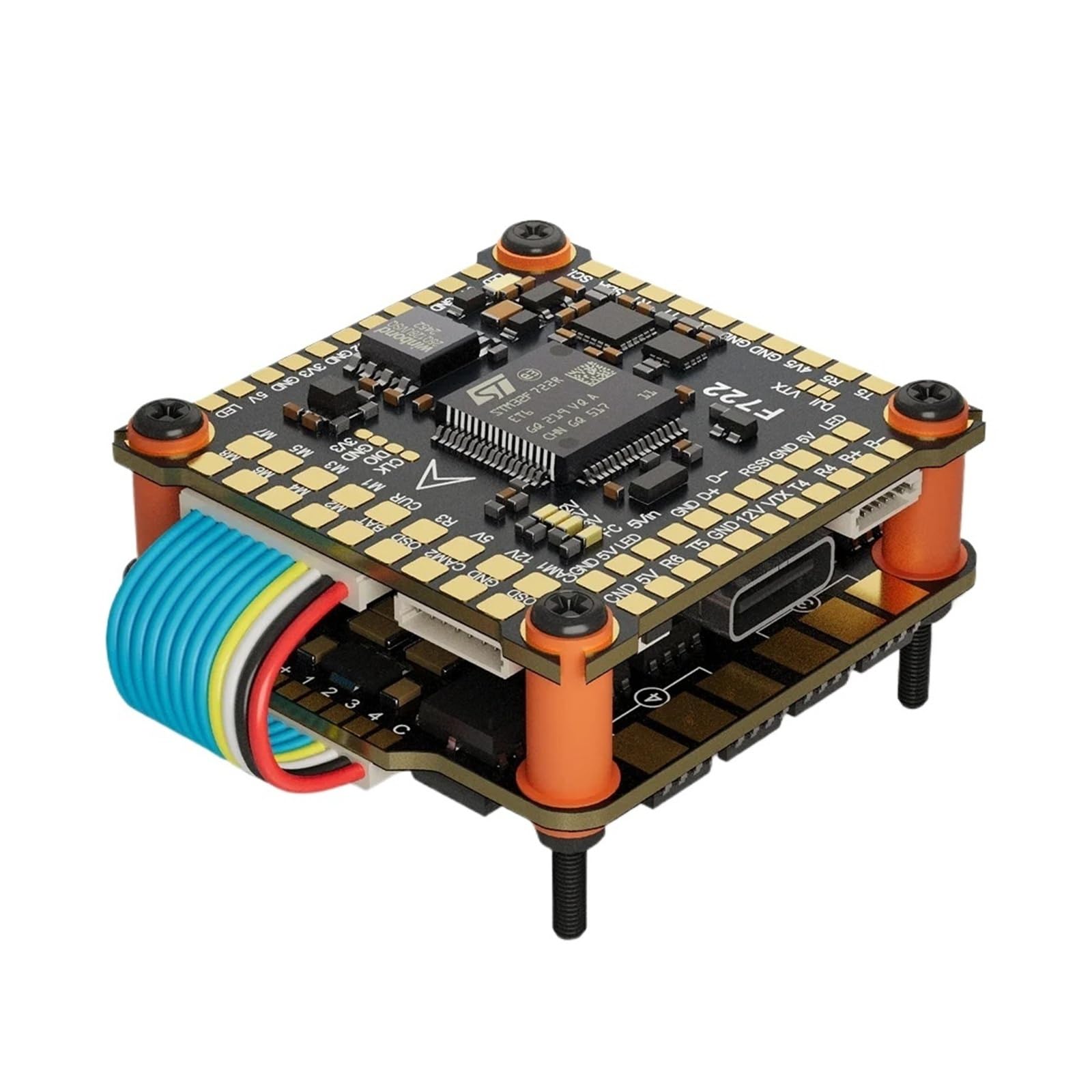 Controller di volo F722 / F7 V3S Plus FC + 70A 4in1 BLheli_S ESC impila 30,5 *, mm for drone RC FPV Racer(F722 6S 55A Stack)